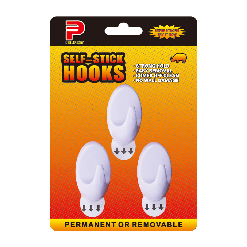 Adhesive Removable Plastic Hooks self stick hook